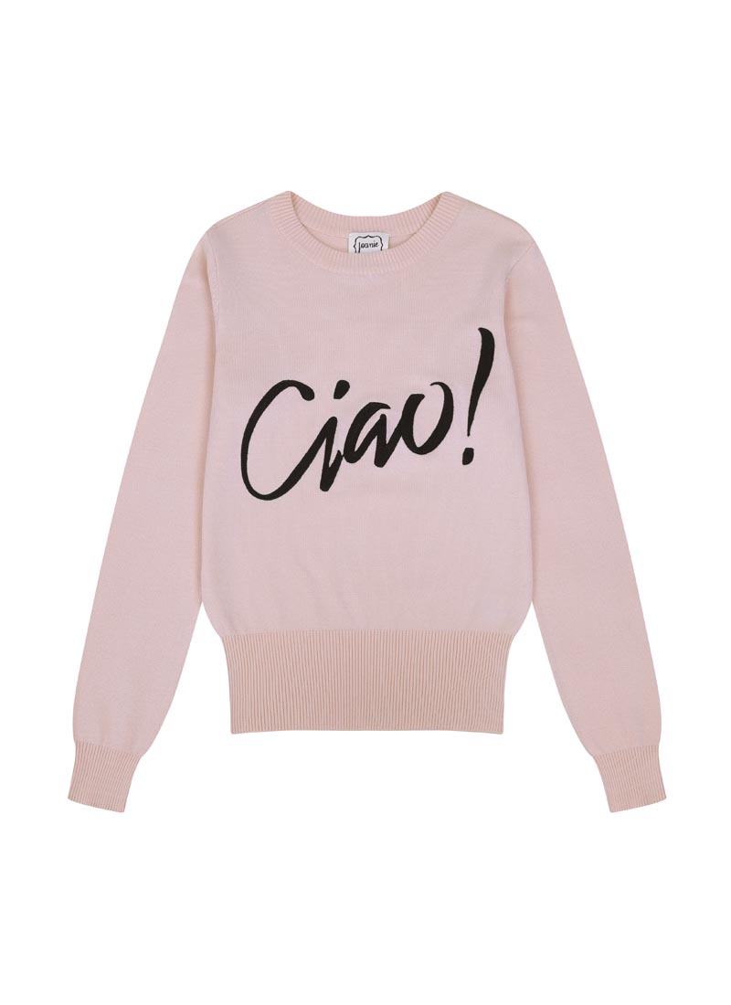 Concetta Ciao Slogan Jumper | Joanie Clothing Vintage Inspired Pink ...