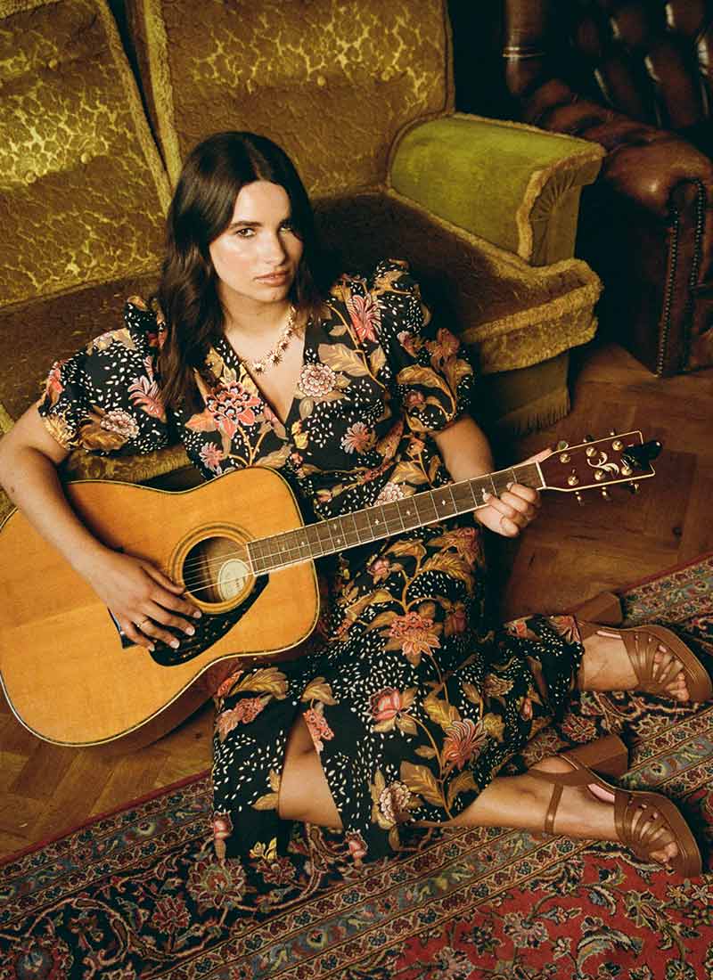 Rebecca Black Chintz Floral Print Puff Sleeve Midi Dress Vintage