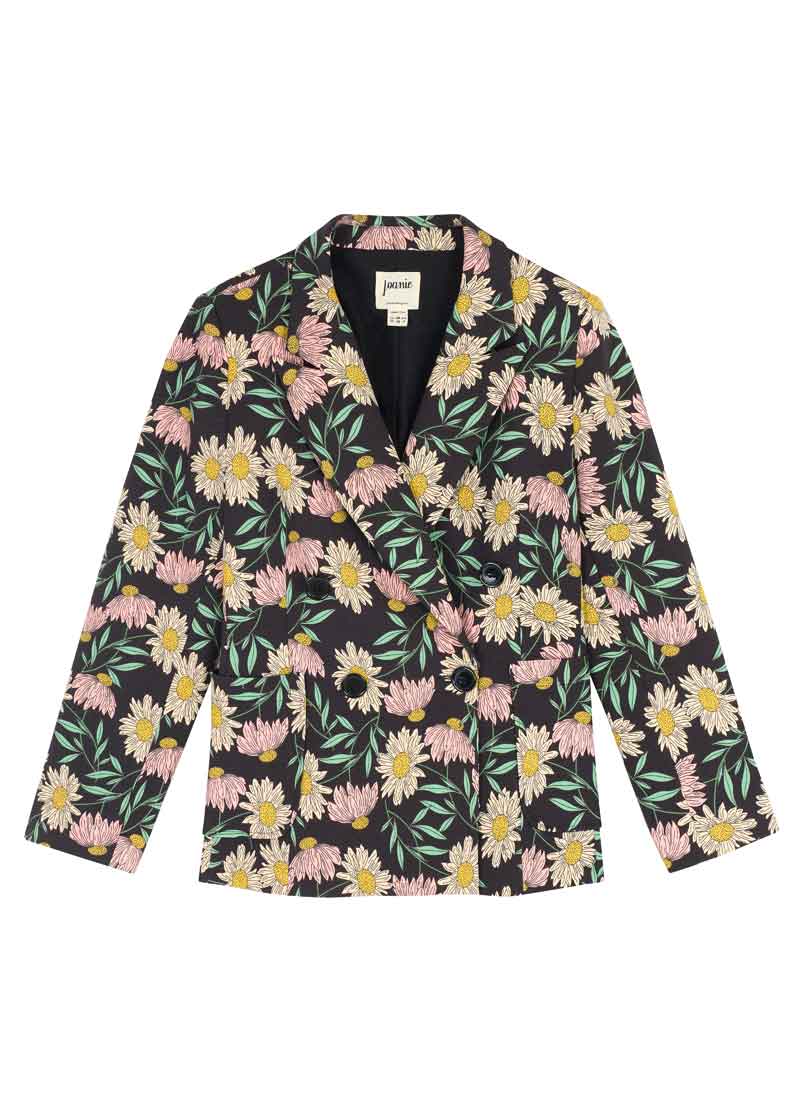 Joanie Clothing Richie Daisy Print Soft Tailored Blazer –  UK 24 (Pink)