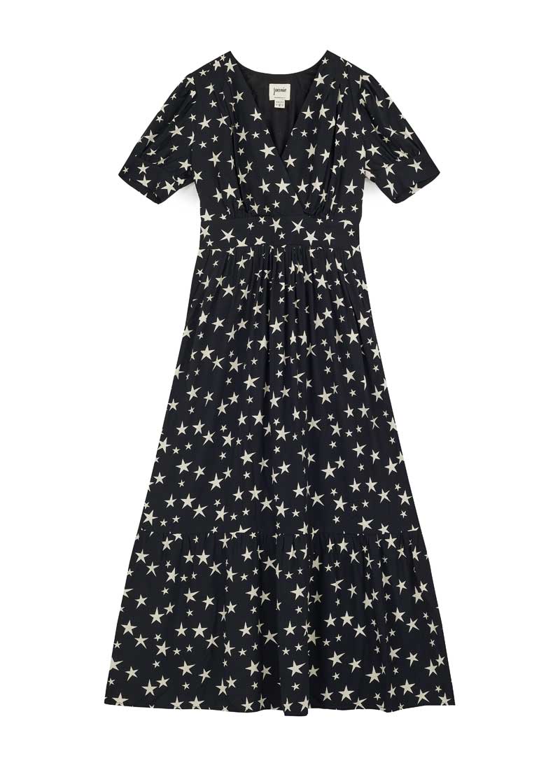Albertine Star Print Midaxi Dress | EcoVero™ Sustainable Cosmic Dress |  Joanie