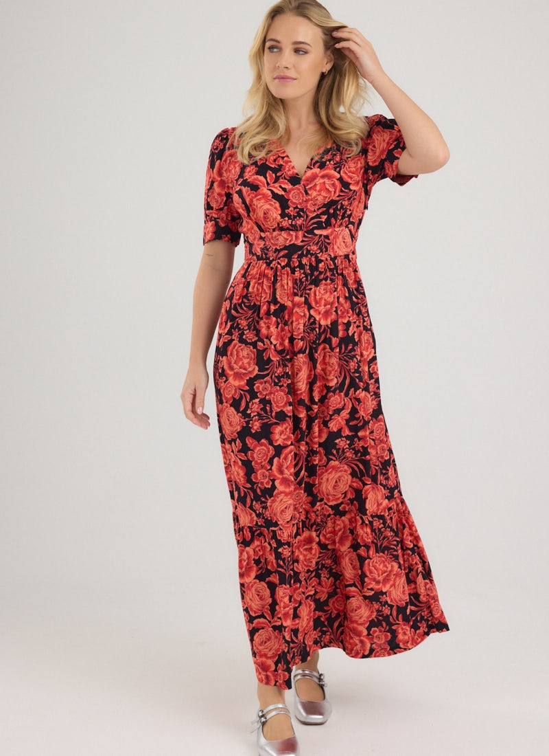 Albertine Blooming Floral Print Midaxi Dress - Model Front Full Length