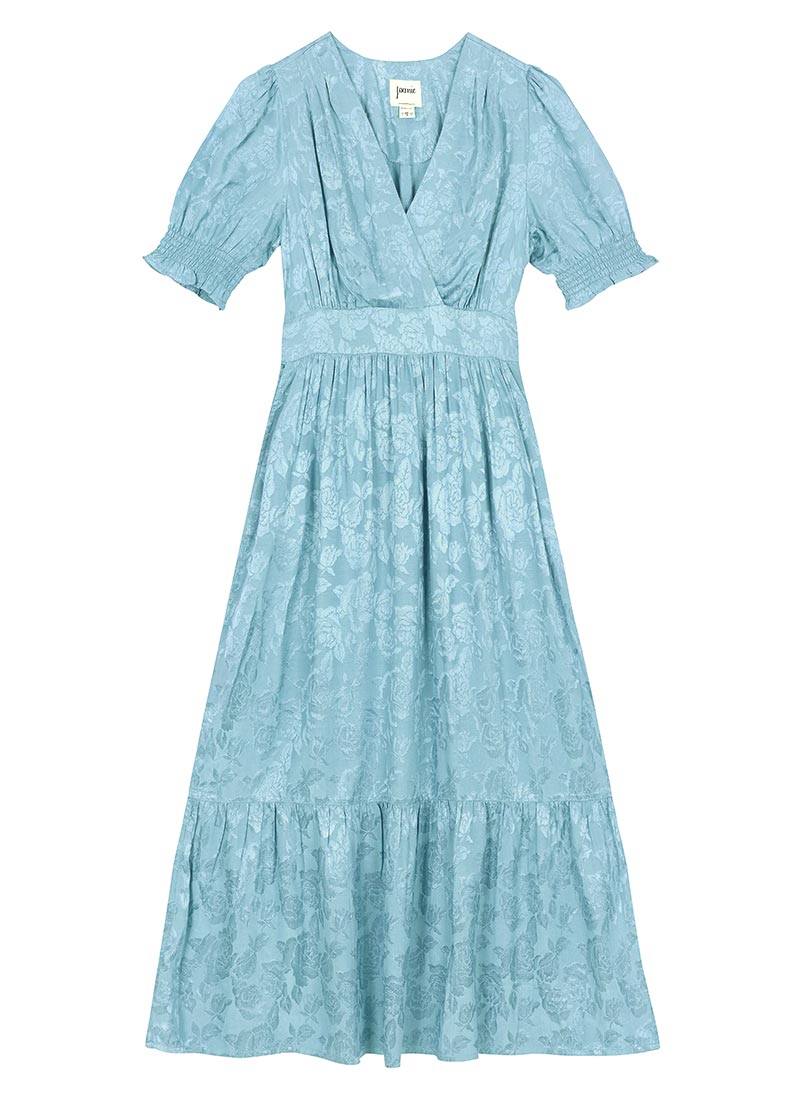 Alberto Floral Damask Midaxi Dress | Vintage-Inspired Blue Wrap Dress | Joanie Alberto Floral Damask Midaxi Dress | Vintage-Inspired Blue Wrap Dress | Joanie