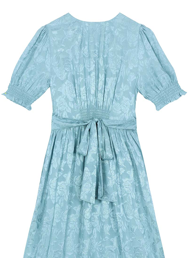 midi blue damask dress Cinq À Sept Damask Peeta Dress