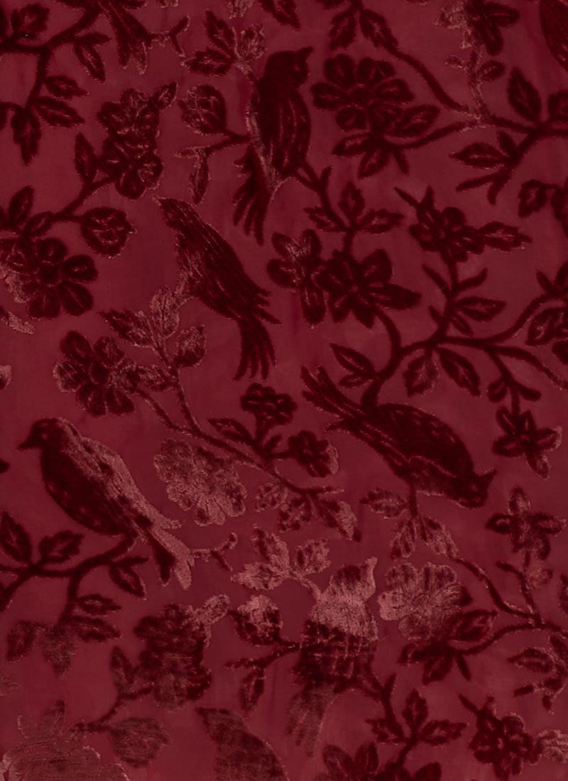 Anastasia Puff Sleeve Velvet Maxi Dress - Burgundy