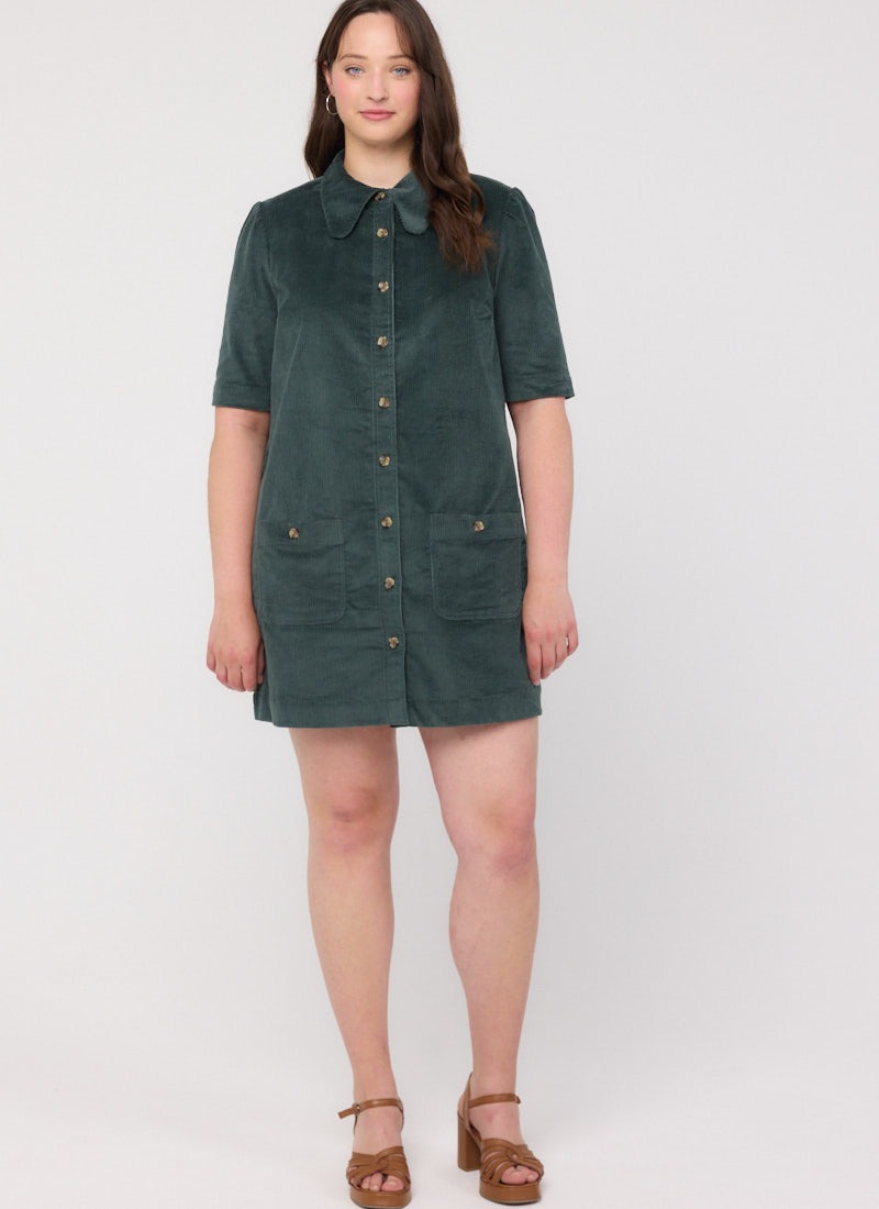 Anderson Corduroy A-Line Shift Dress | Vintage-Inspired 1960s Green Shift Dress | Joanie Anderson Corduroy A-Line Shift Dress | Vintage-Inspired 1960s Green Shift Dress | Joanie