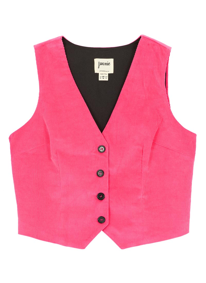 Annie Corduroy Waistcoat | Vintage-Inspired Indigo Cord Vest | Joanie