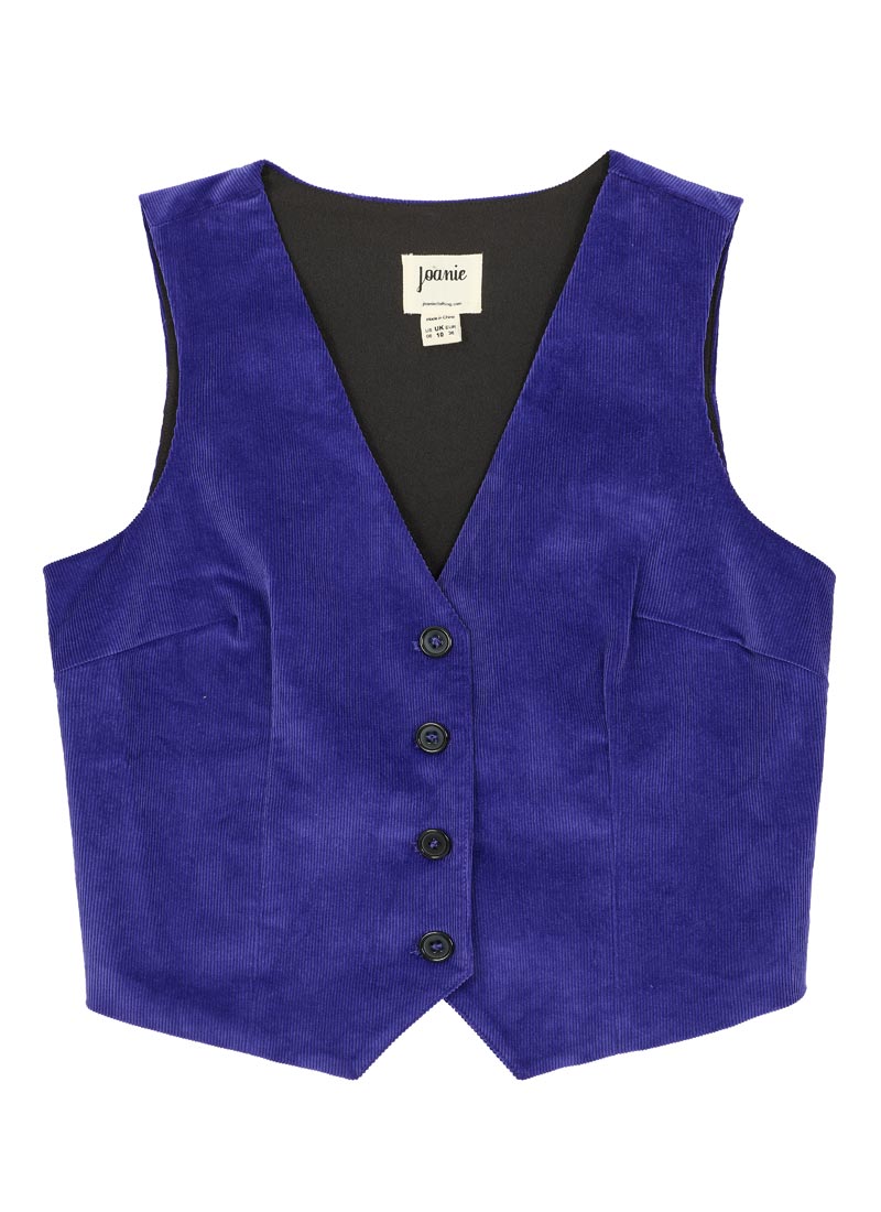 Annie Corduroy Waistcoat - Indigo - Product Front