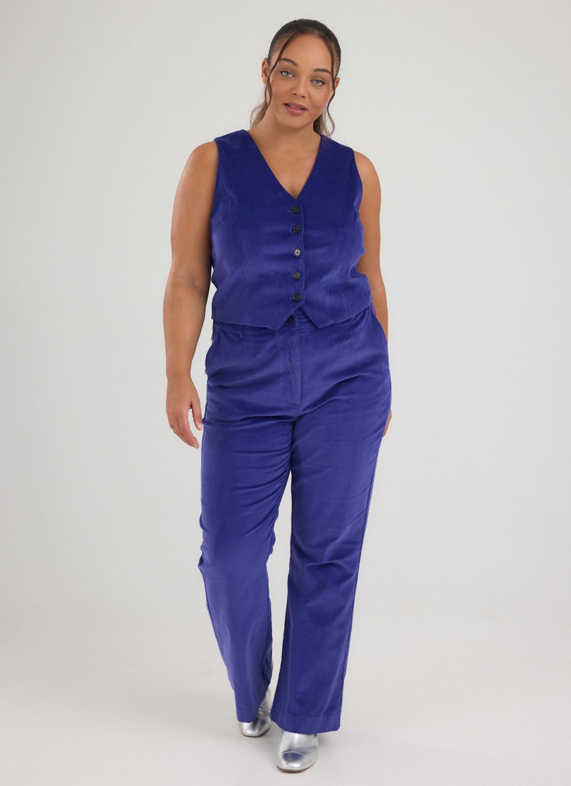 Annie Corduroy Waistcoat - Indigo
