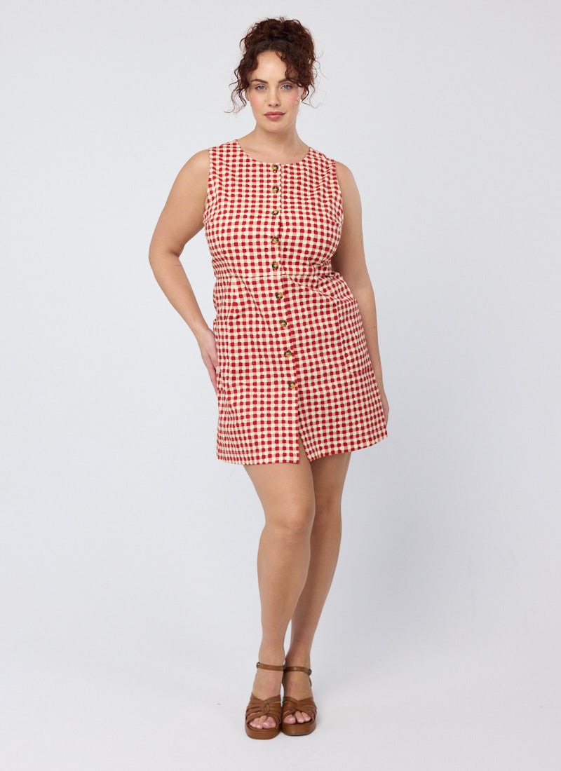 strapless open back dress Gingham Palace Raphaelle dress main image 1