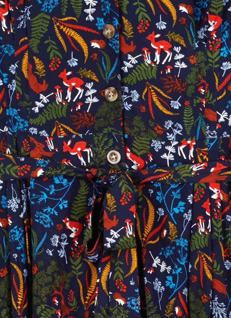 Barbara Woodland Print Button-Through Dress