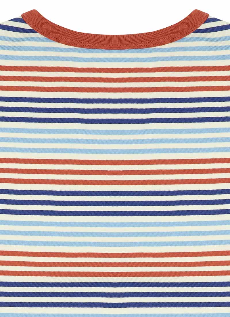 Community Clothing X Joanie - Belmondo Orange And Blue Stripe Tee
