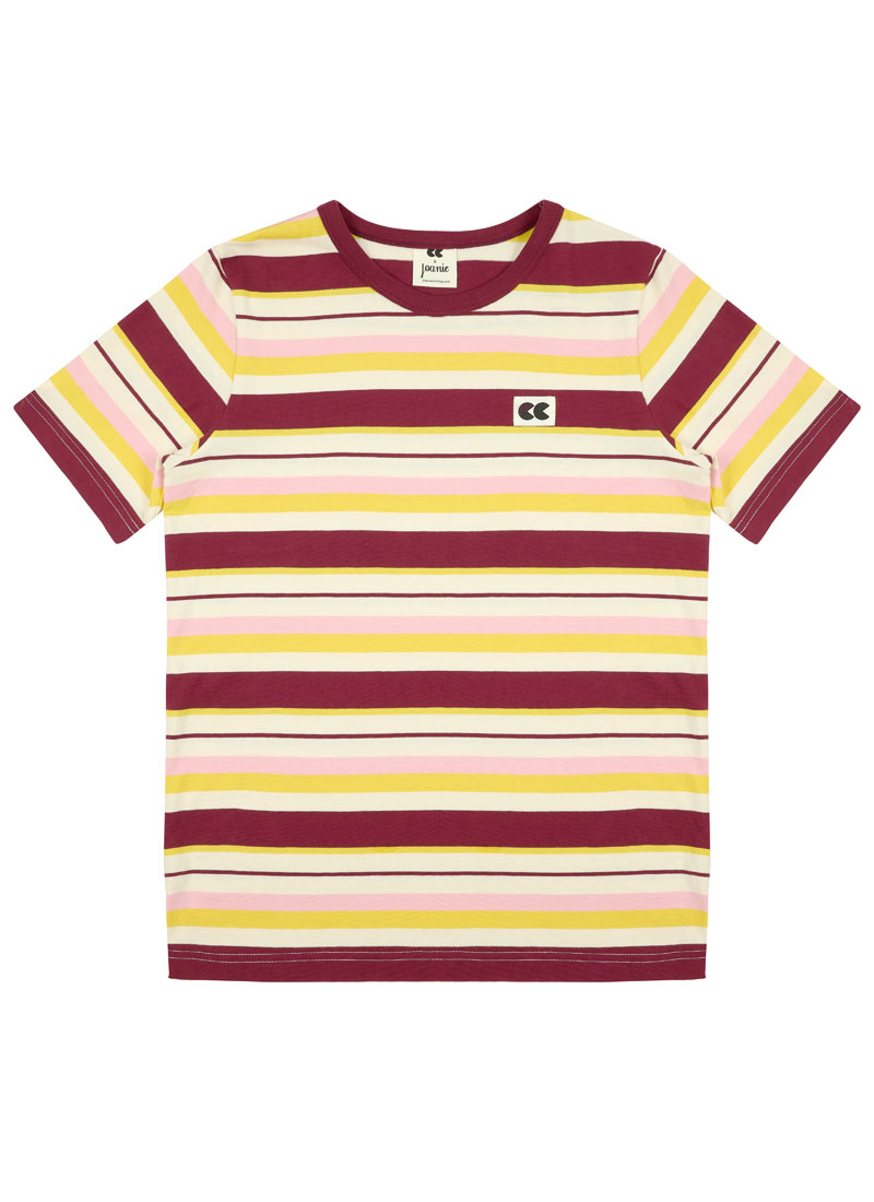 Community Clothing X Joanie - Belmondo Burgundy And Yellow Stripe Tee