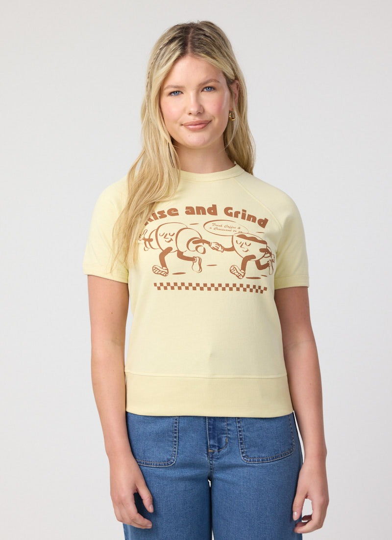 Benedict Rise And Grind Short Sleeve Sweatshirt - Model Front
