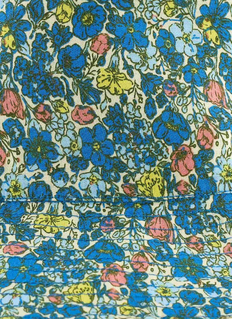 Bez Blue Floral Print Reversible Bucket Hat 
