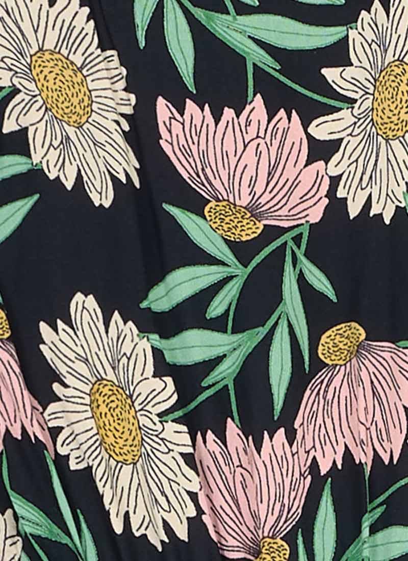 Cady Daisy Print Long Sleeve Smock Dress