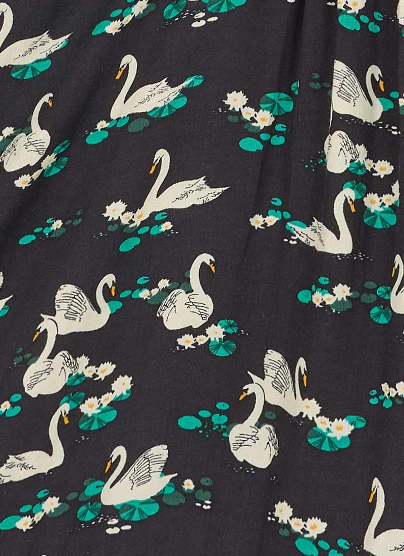 Caroline Swan Lake Print Ruffle Mini Dress