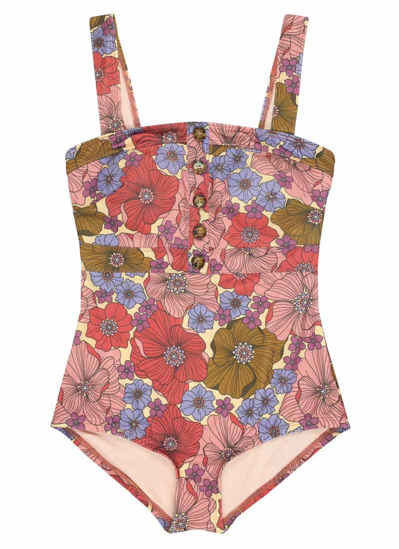 Cecile Wildflower Print Square Neck Swimsuit - Extra Large (UK 20-22) product