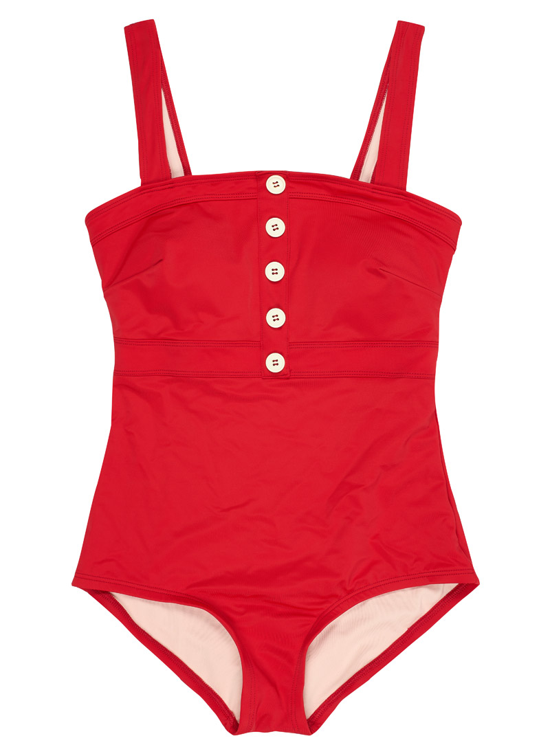 Cecile Red Square Neck Swimsuit - Extra Large (UK 20-22) product