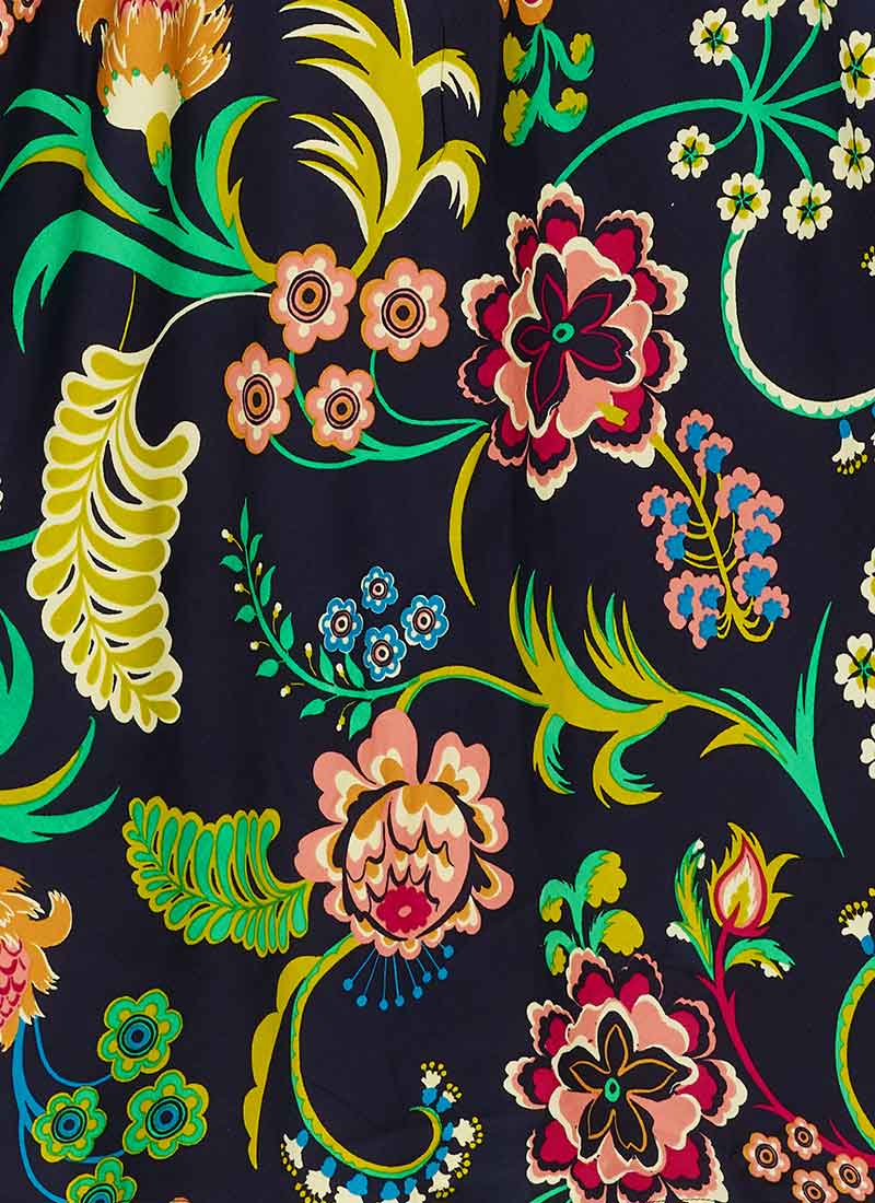 Colleen Botanical Floral Print Midi Dress
