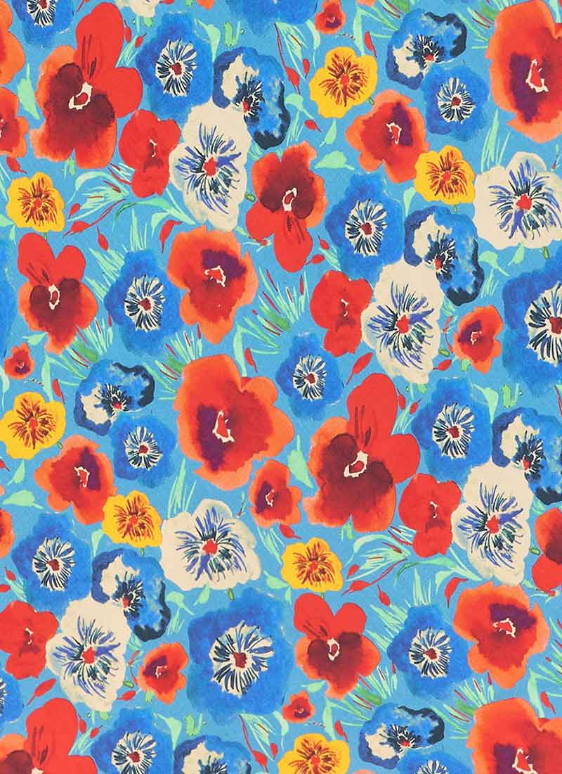 Colleen Pansy Floral Print Midi Dress
