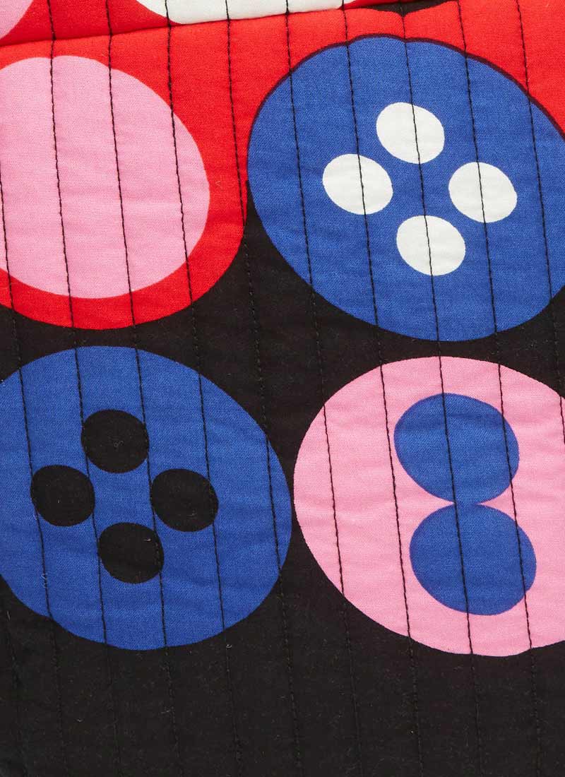 Dawn O’Porter X Joanie - Collins Retro Button Print Quilted Cloth Bag