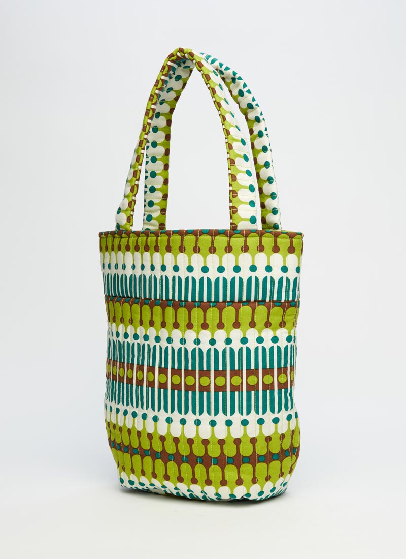Dawn O&rsquo;Porter X Joanie - Collins Geometric Print Quilted Cloth Bag - Product Front