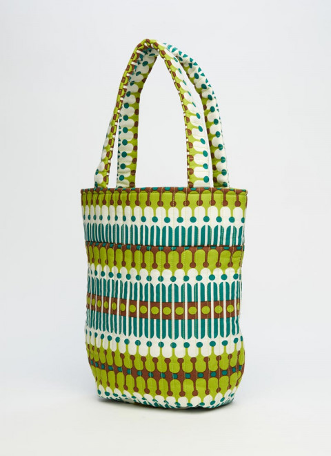 Dawn O’Porter X Joanie - Collins Geometric Print Quilted Cloth Bag - Product Front