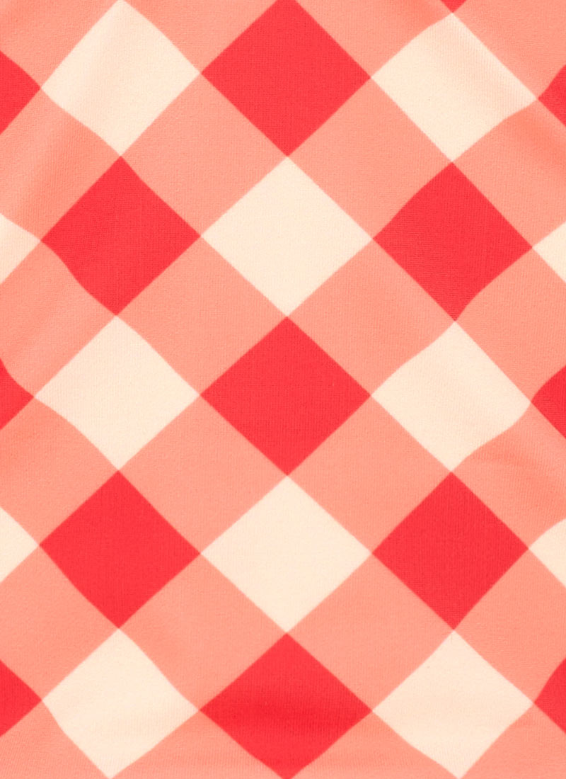 Coralie Red Gingham Neck Adjustable Swimsuit