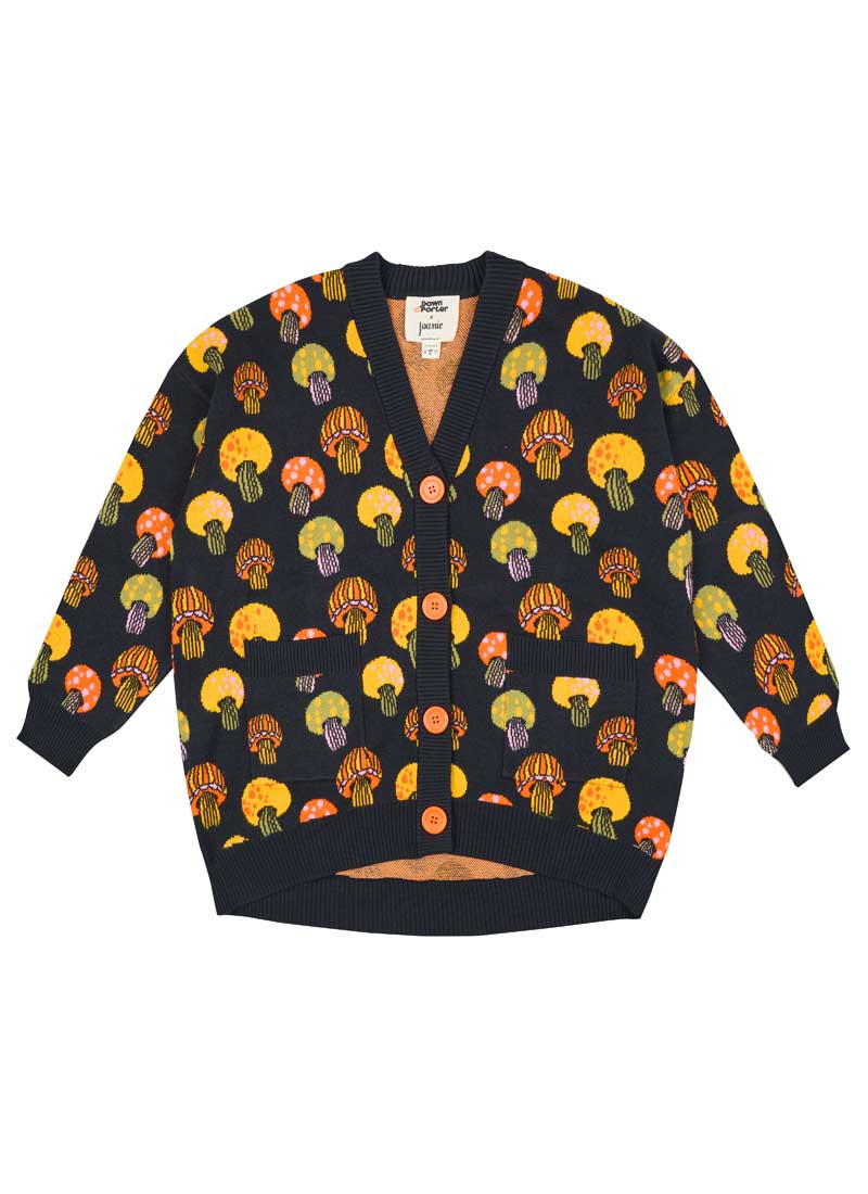 Dawn O’Porter X Joanie - Cosmo Oversized Mushroom Print Cardigan - Dawn Front 