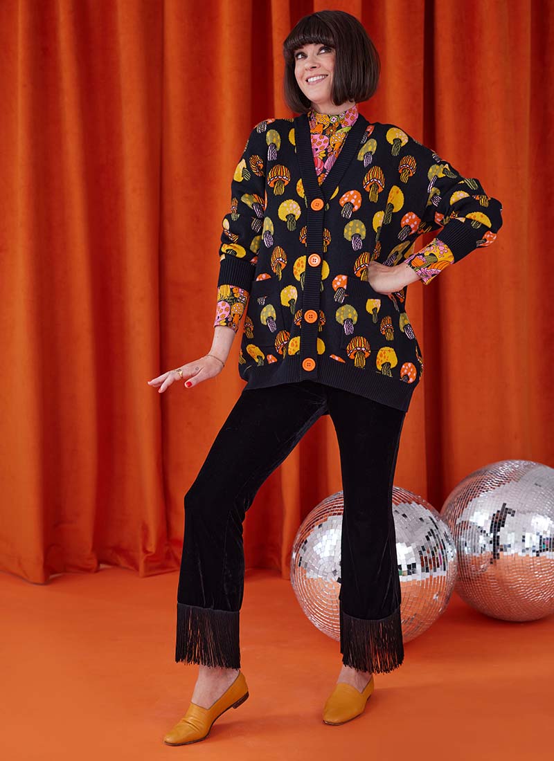 Dawn O’Porter X Joanie - Cosmo Oversized Mushroom Print Cardigan