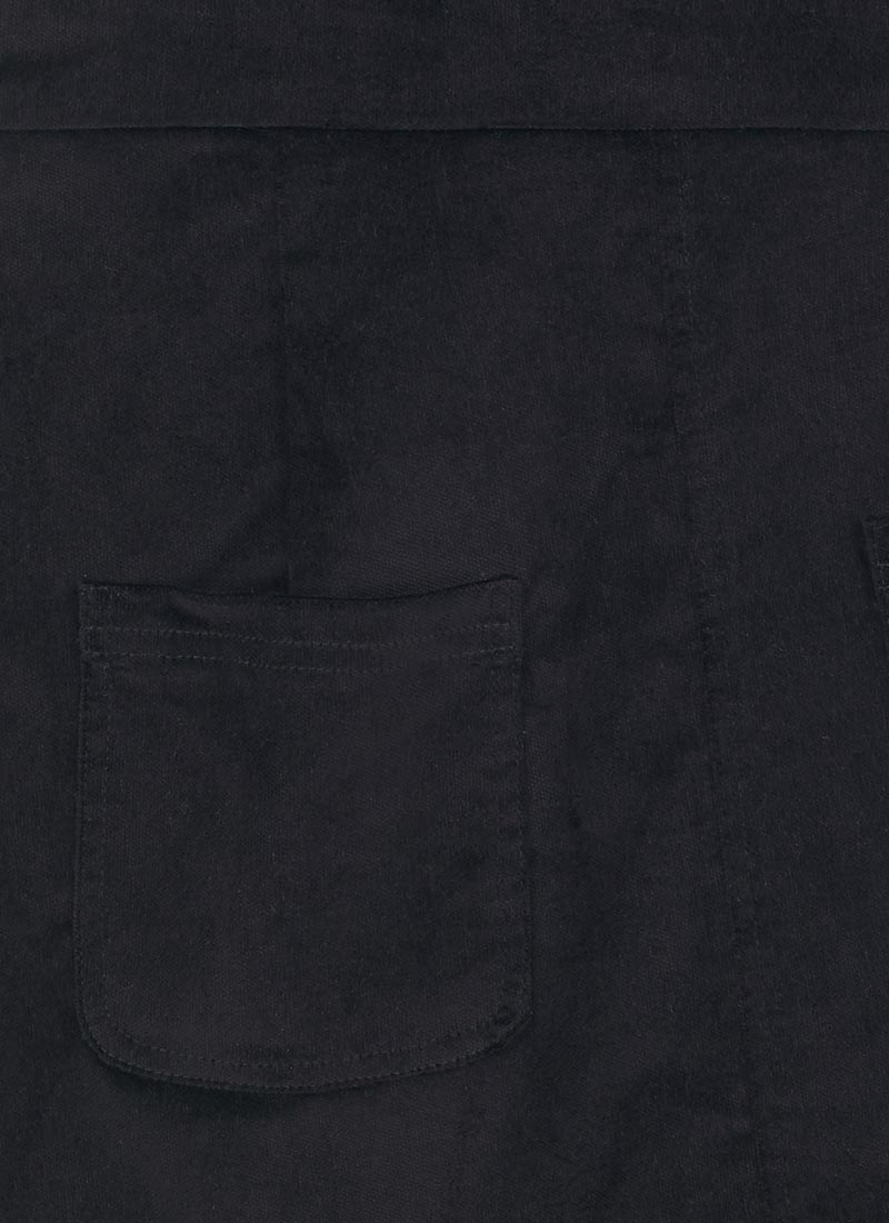 Daphne Patch Pocket Pinafore Dress - Black