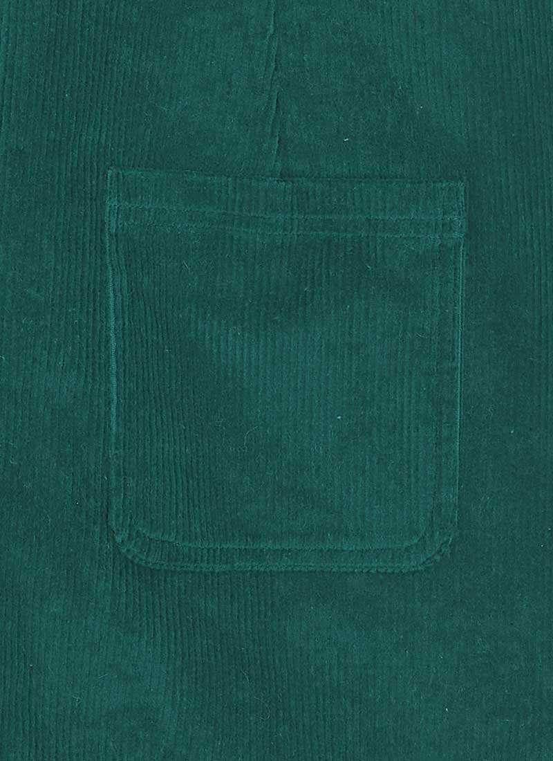 Daphne Corduroy Patch Pocket Pinafore - Green
