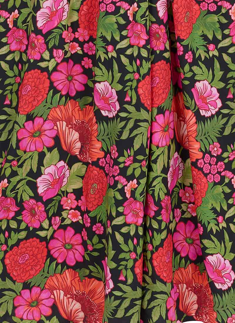 Desdemona Pink Floral Print Midi Dress