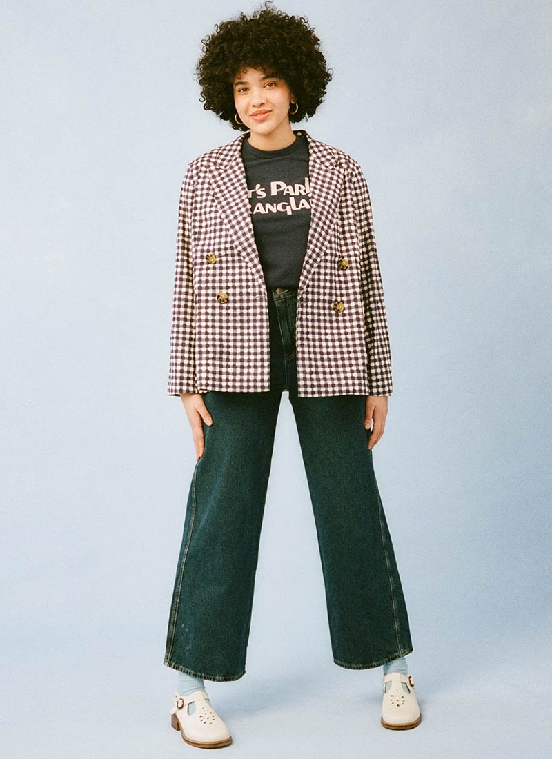 Richy Gingham Soft Tailored Blazer