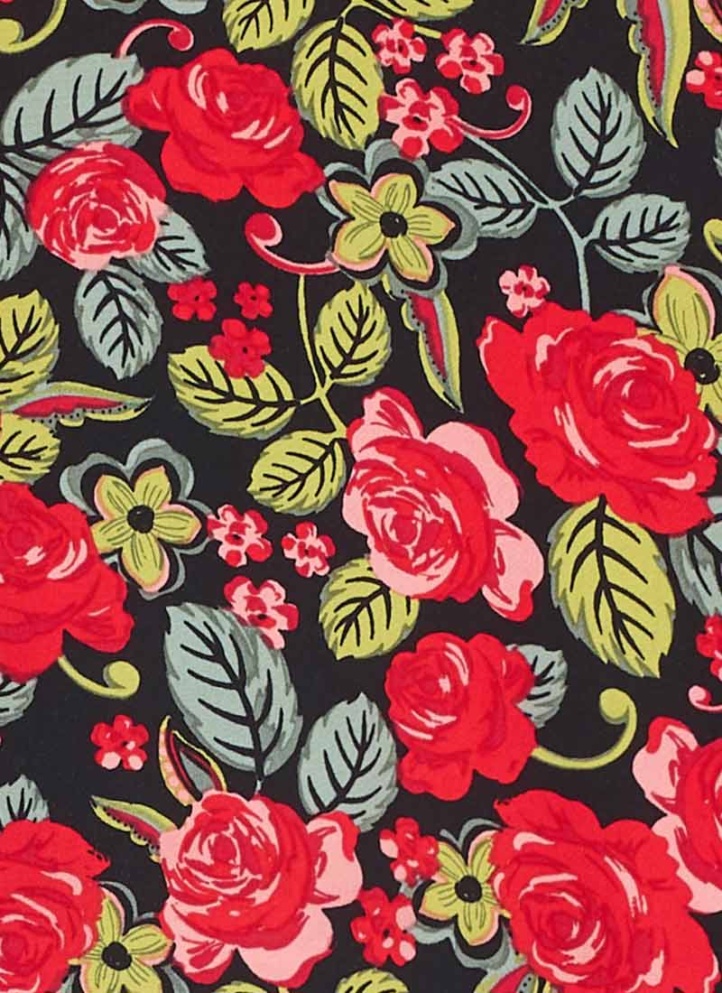 Etoile Antique Rose Print Tie Neck Blouse