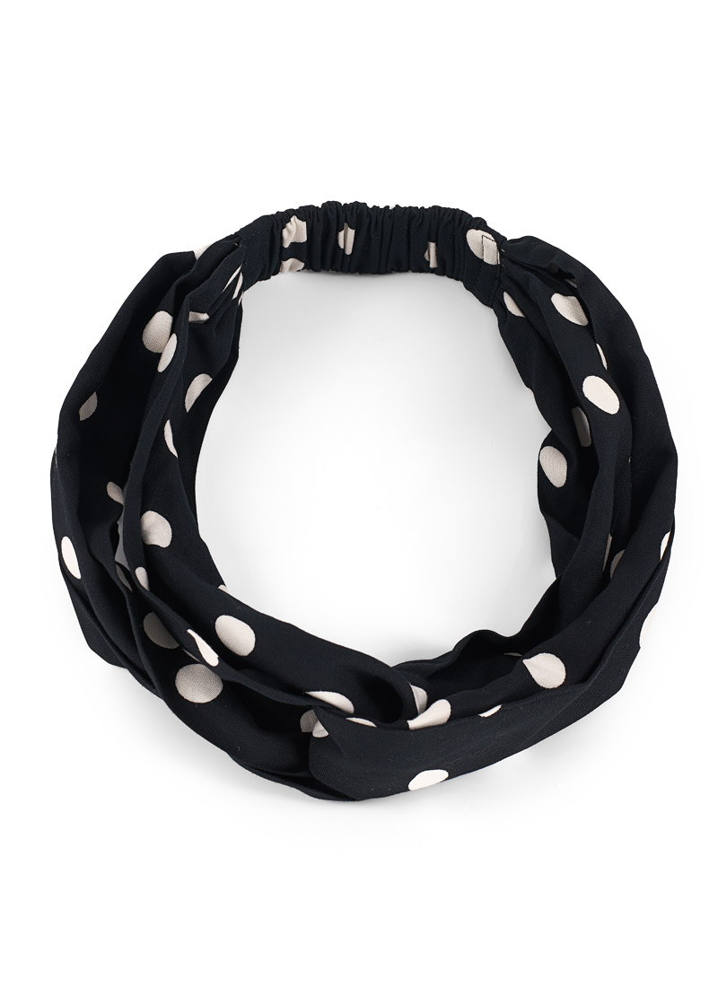 Faye Black Polka Dot Print Headband