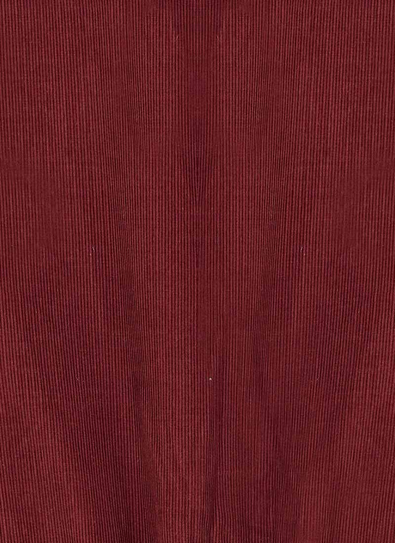 Felicity Embroidered Collar Corduroy Mini Dress - Burgundy