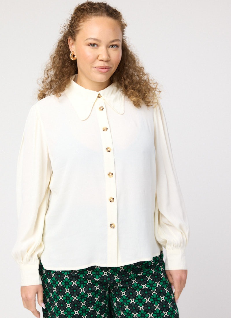 Fiona Balloon Sleeve Blouse - Cream