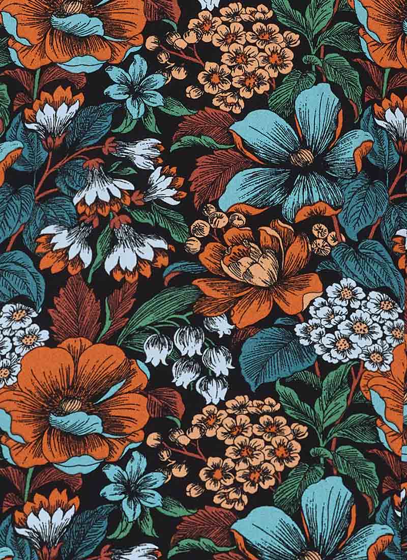 Fiona Dark Floral Print Blouse