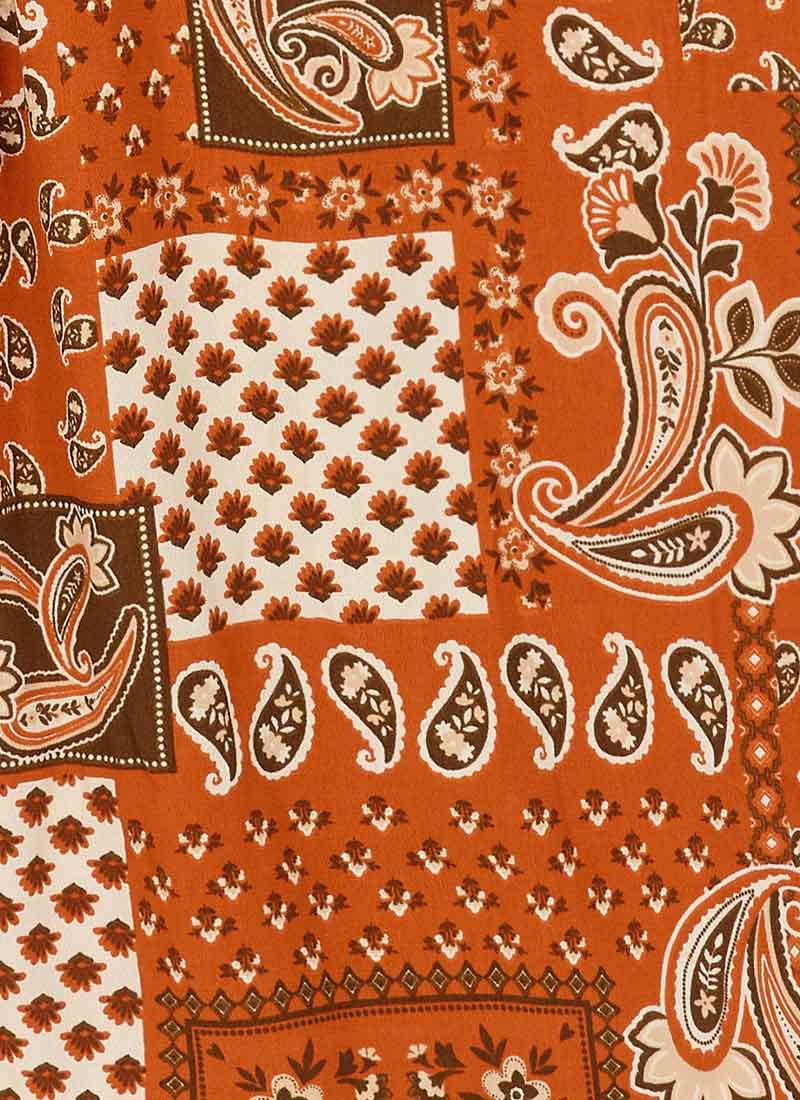 Flora Paisley Bandana Print Puff Sleeve Midaxi Dress