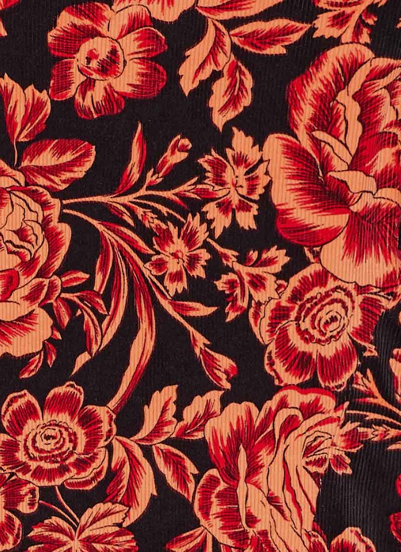 Frank Blooming Floral Print Corduroy Tailored Blazer