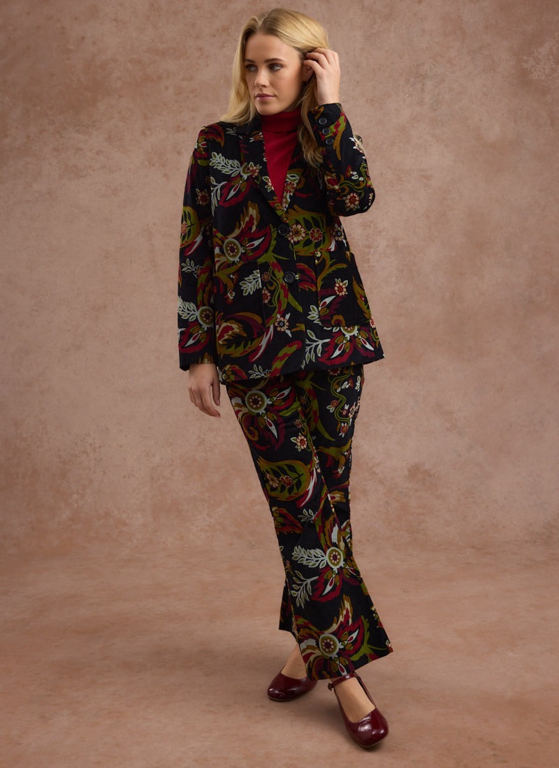 Frank Paisley Print Velvet Tailored Blazer