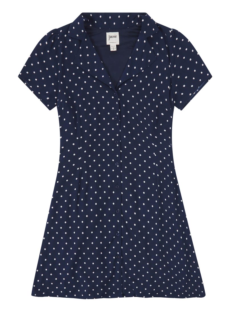 Freida Polka Dot Print Tea Dress Vintage-Inspired Floral Mini