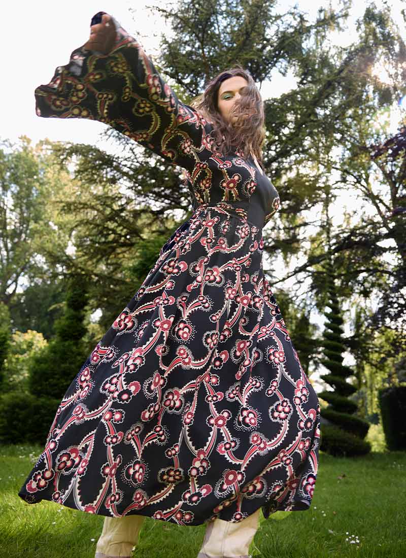Celia Birtwell X Joanie - Mystic Daisy Printed Flared Sleeve Kaftan Maxi  Dress | Vintage-Inspired Printed Dress | Joanie