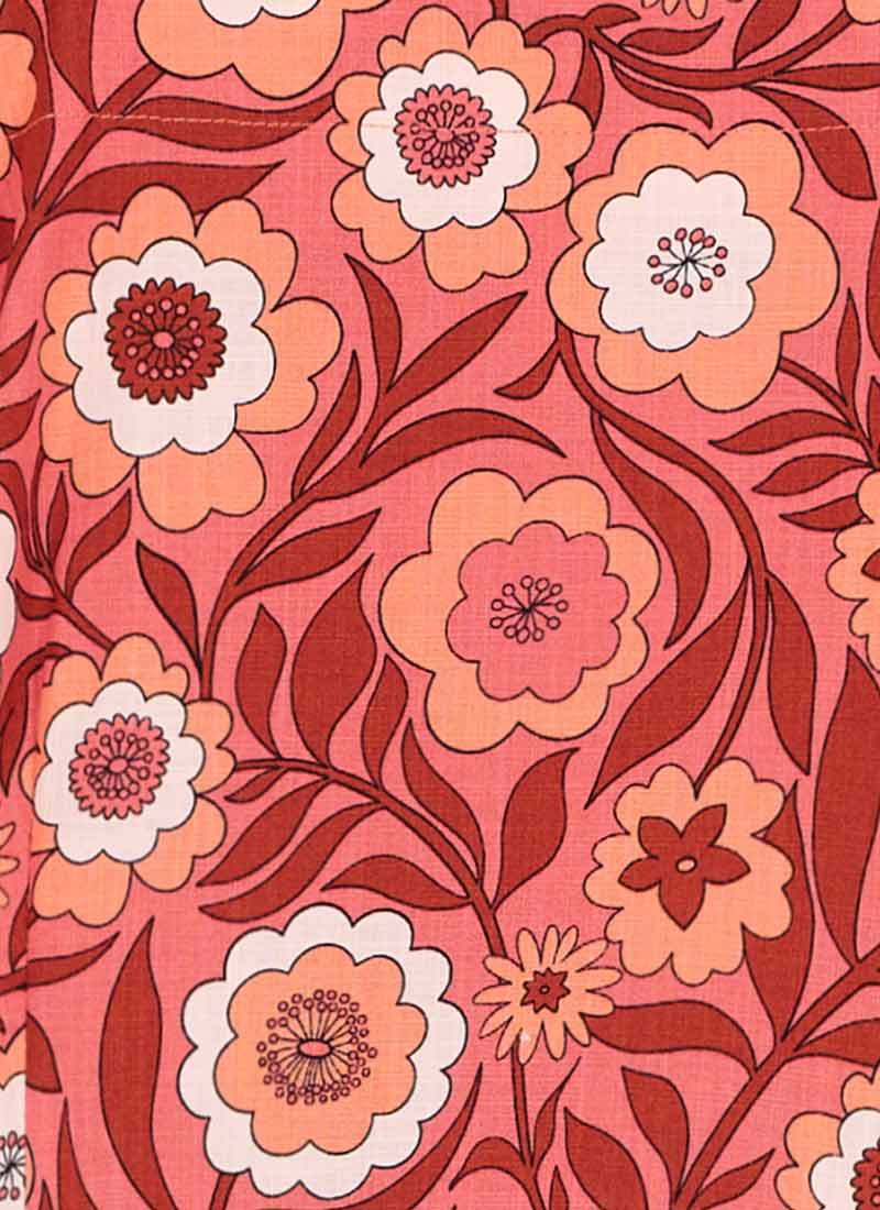 Georgia Pink Floral Print Square Neck Dress
