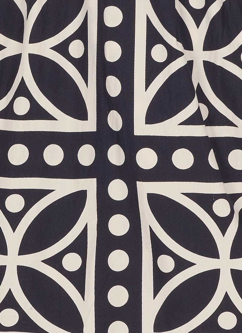 Georgia Monochrome Tile Print Square Neck Dress