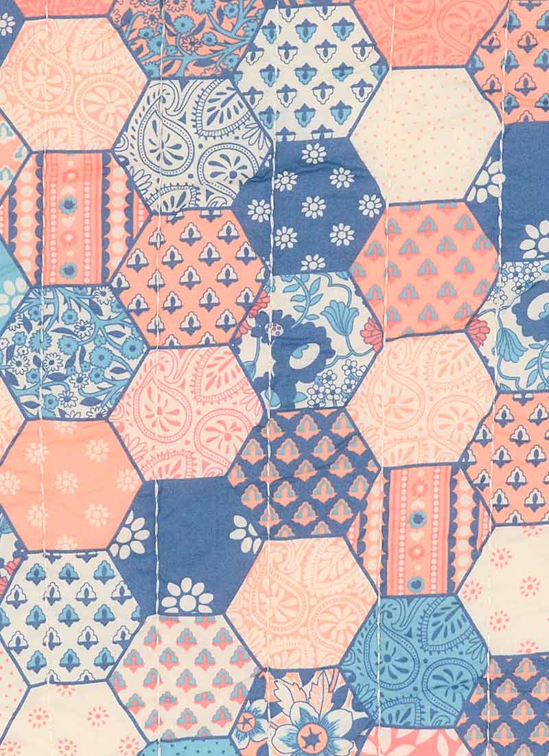 Giselle Patchwork Print Quilted Tie Front Gilet