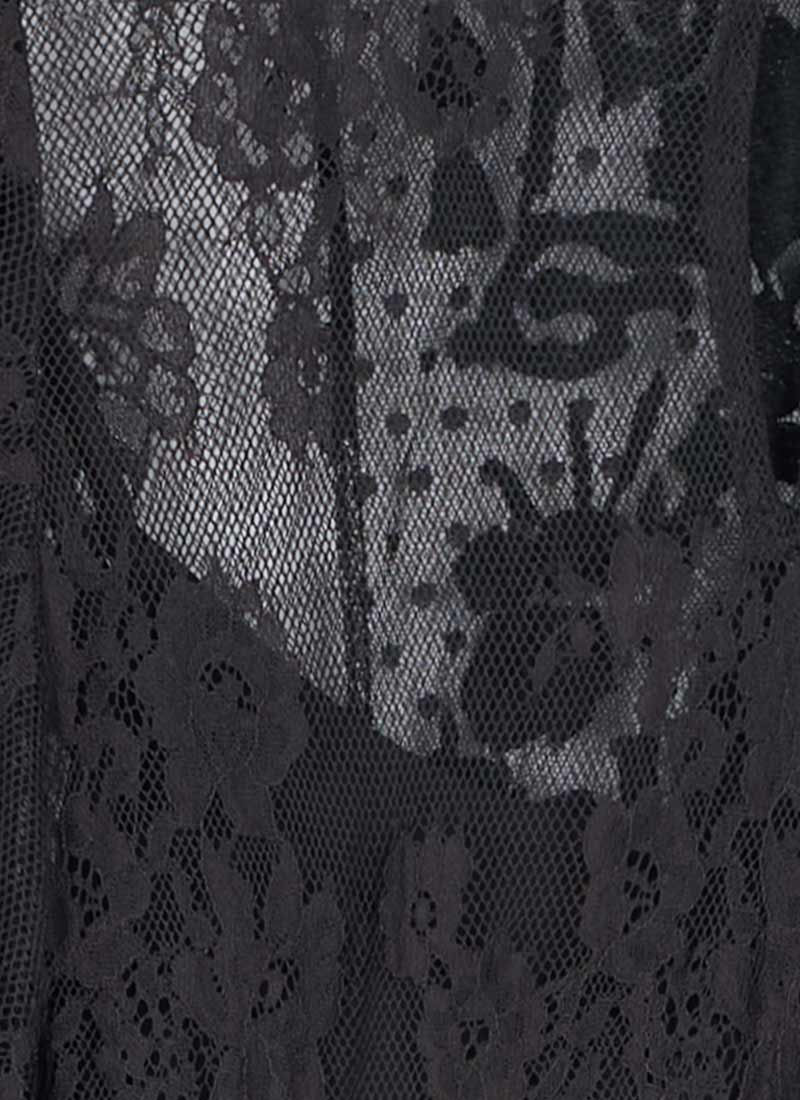Havisham High Neck Lace Midi Dress - Black