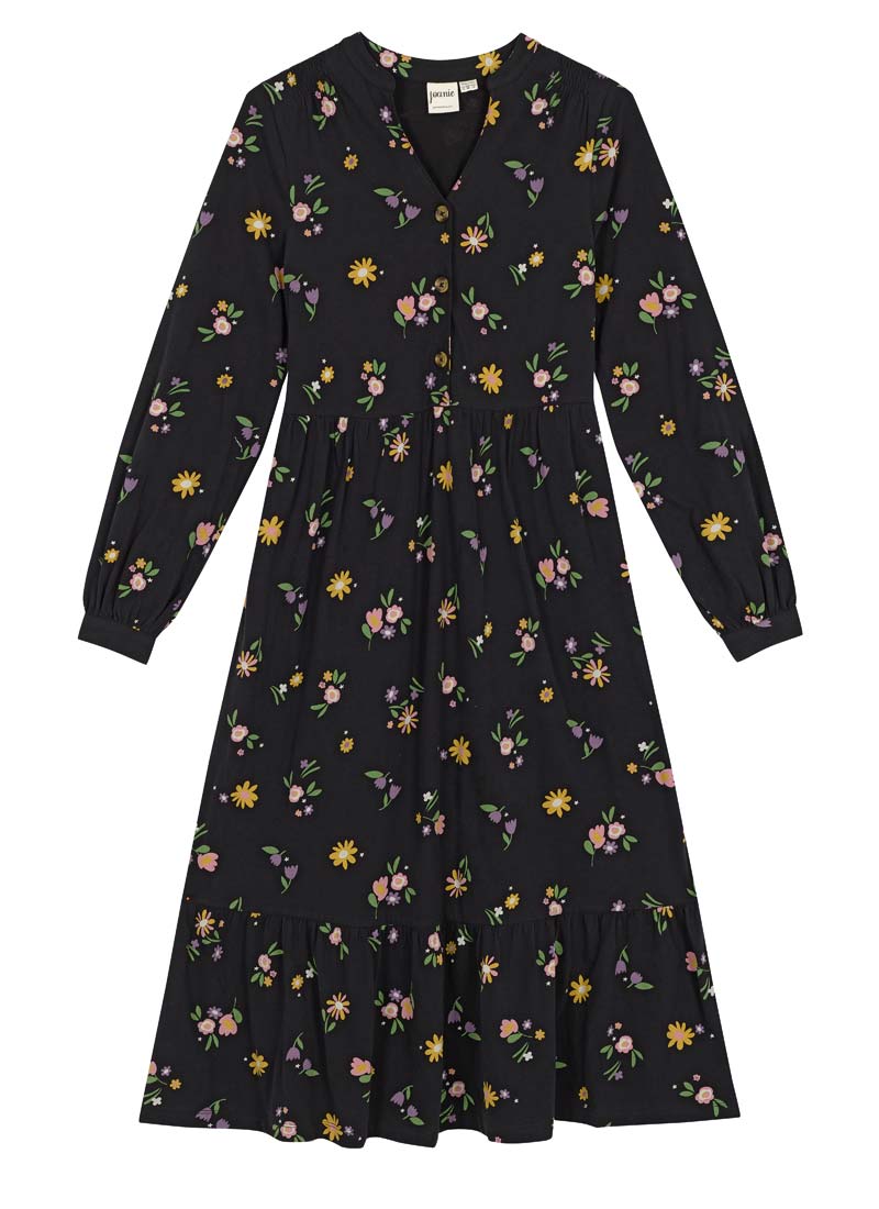 Jada Embroidered Collar Jersey Shirt Dress | Vintage-Inspired