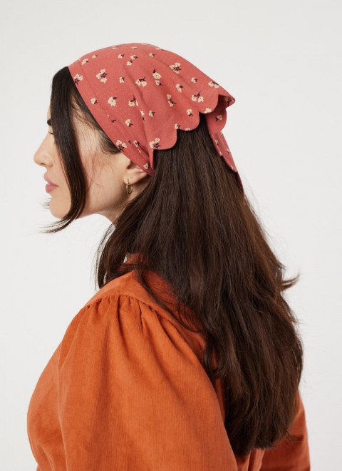 Ilkley Ditsy Floral Print Headscarf - Model Front